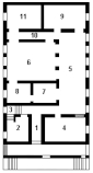 06370 ostia - regio iii - insula ix - casa delle ierodule (iii,ix,6) - grundriss - quelle - falzone-pellegrin 2001, fig. 1.jpg